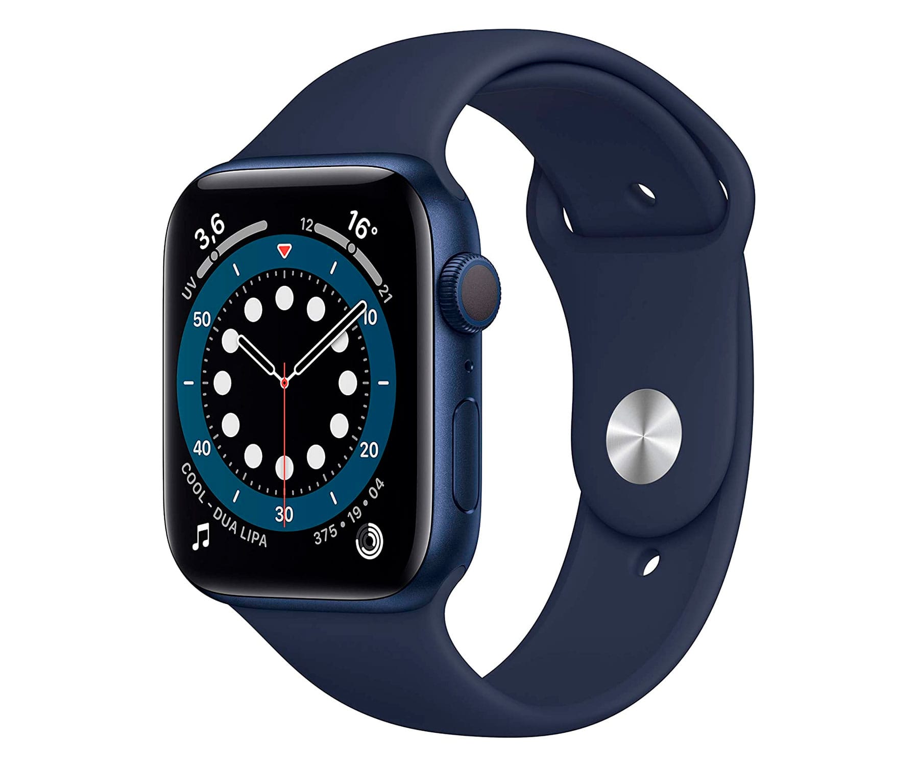 Apple Watch Series 6 /GPS/44mm/Caja de Aluminio en Azul/Correa Deportiva Azul Marino Intenso/App Oxígeno en Sangre/App ECG