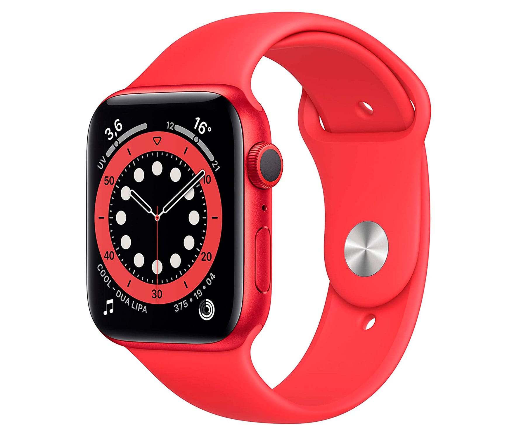 Apple Watch Series 6 /GPS/40mm/Caja de Aluminio en Roja/Correa Deportiva Roja/App Oxígeno en Sangre/App ECG