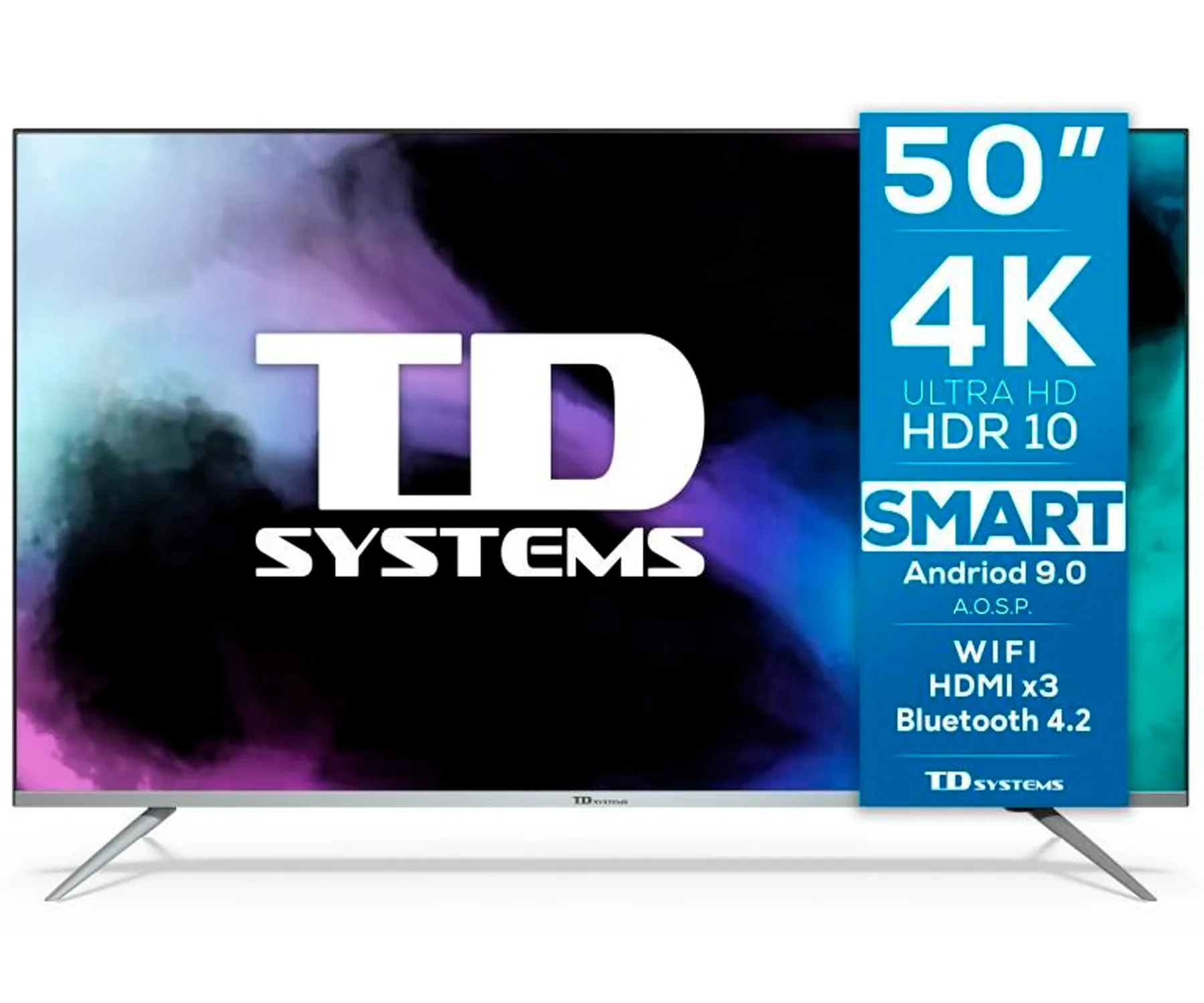 TD SYSTEMS K50DLJ12US Televisor Plata Smart TV 50'' UHD 4K HDR