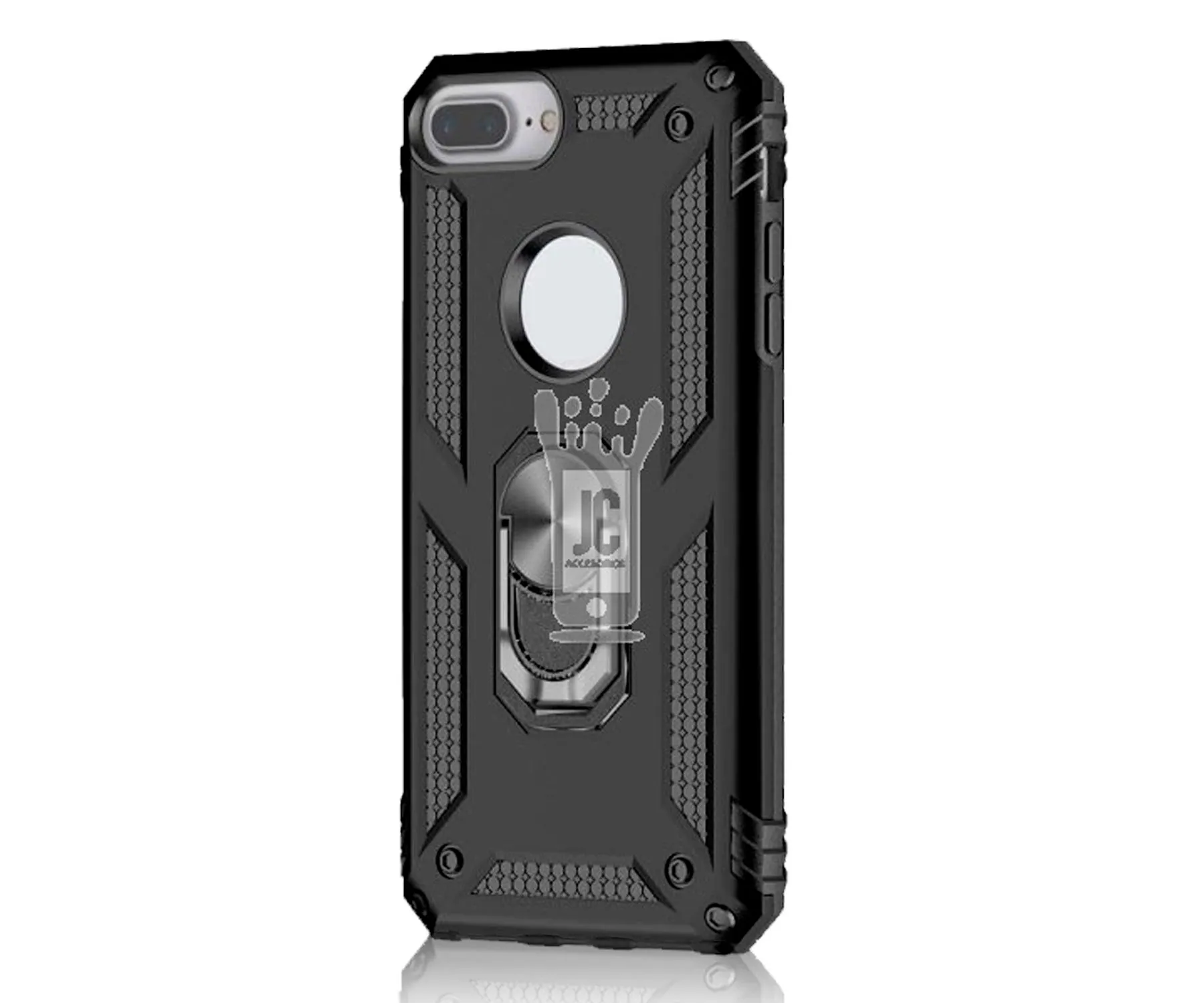 JC Negro Carcasa Dura Apple iPhone X con anillo imán