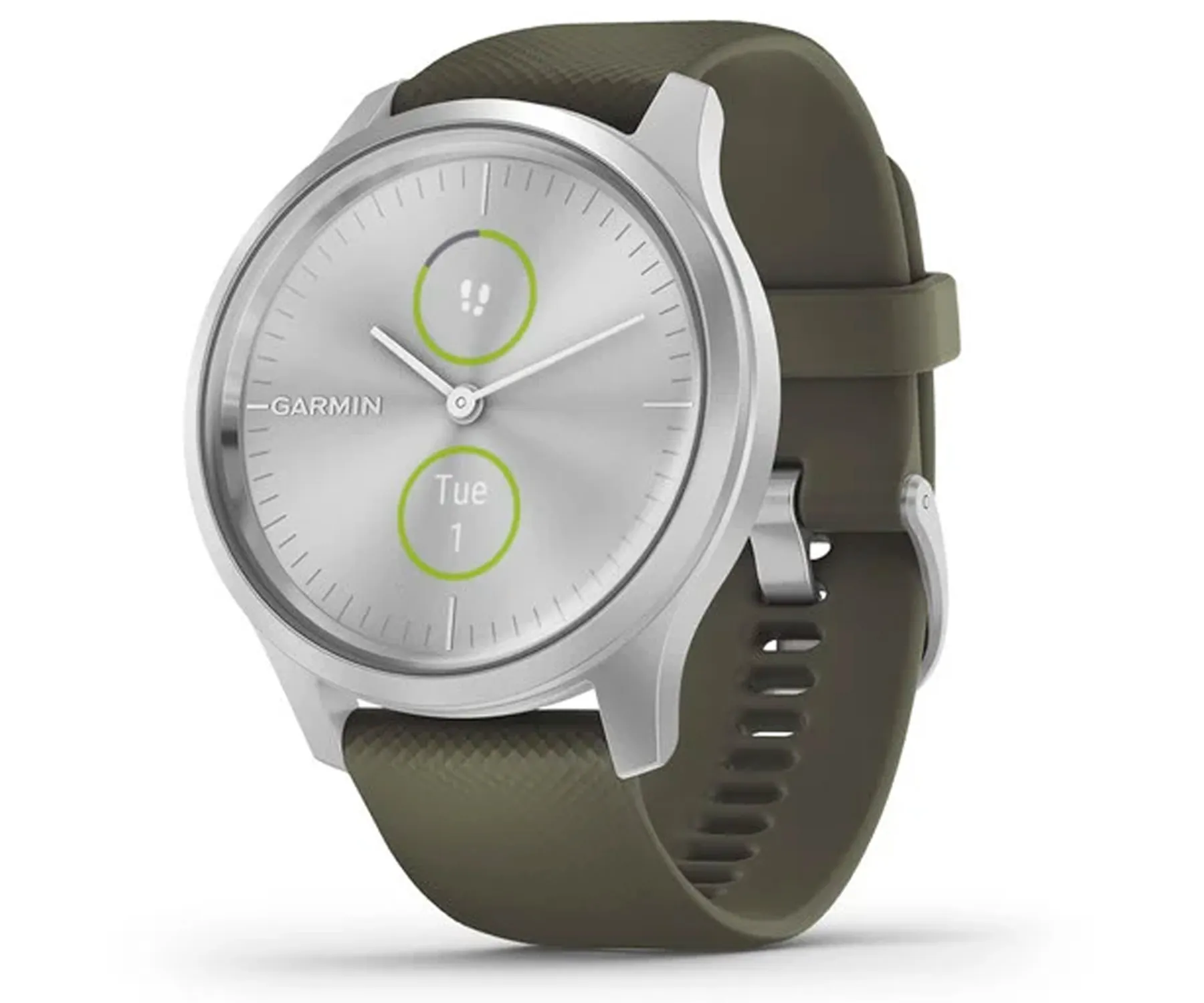 GARMIN vívomove Style Smartwatch Plata 42mm AMOLED con correa silicona Verde