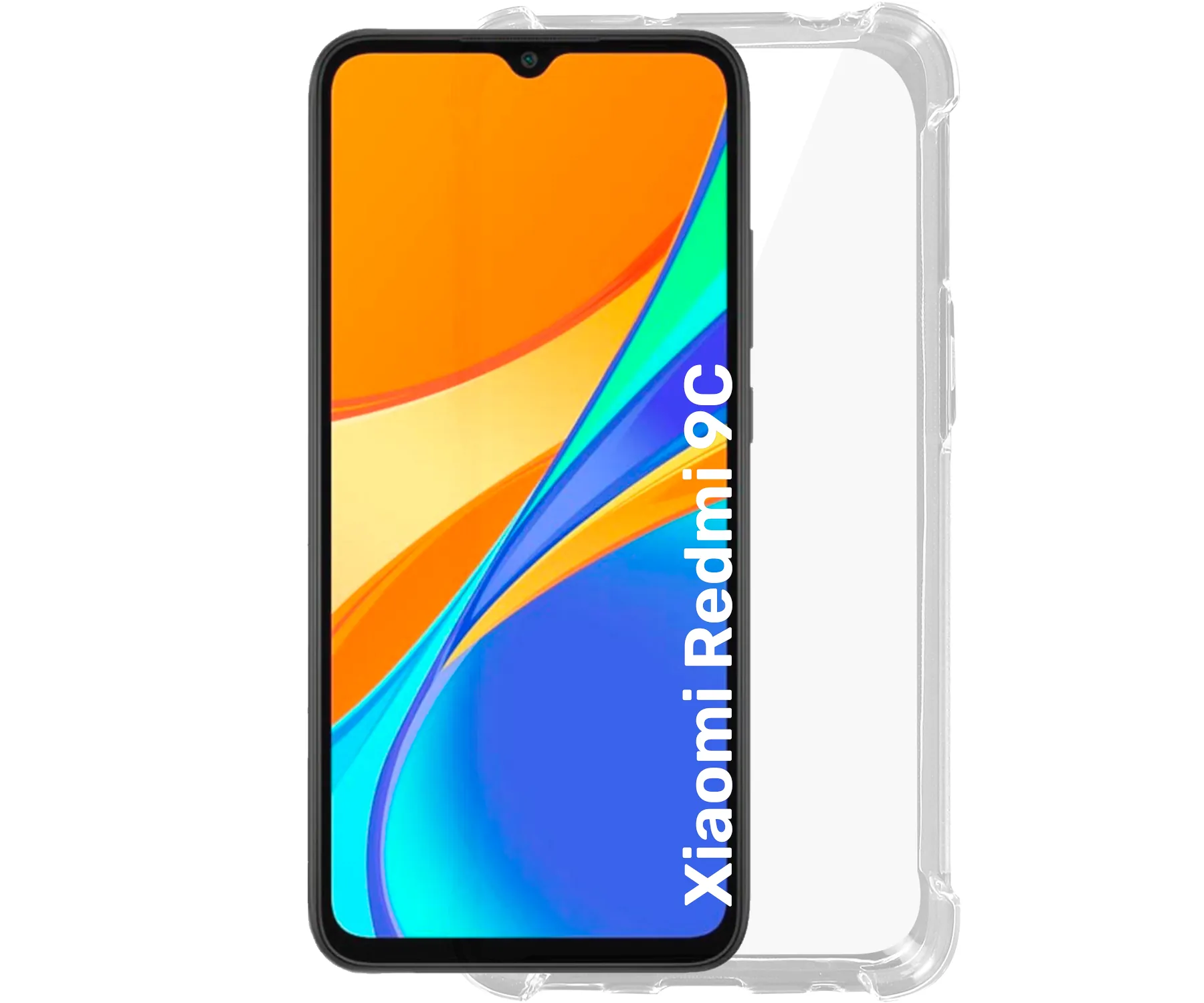 JC Funda de silicona transparente para Xiaomi Redmi 9C con bordes reforzados