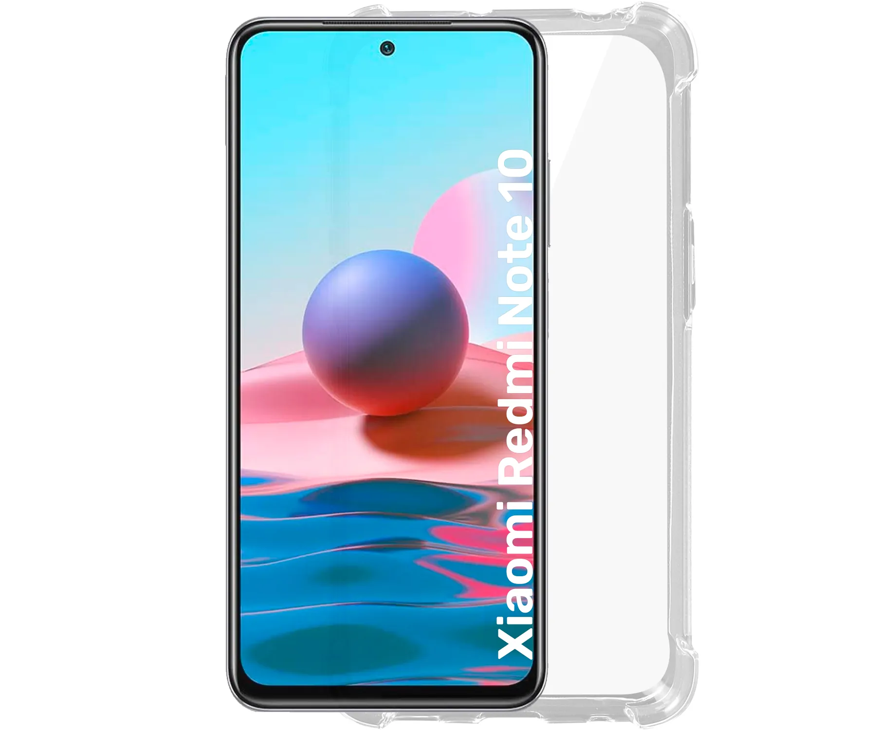 JC Funda de silicona transparente para Xiaomi Redmi Note 10 con bordes reforzados