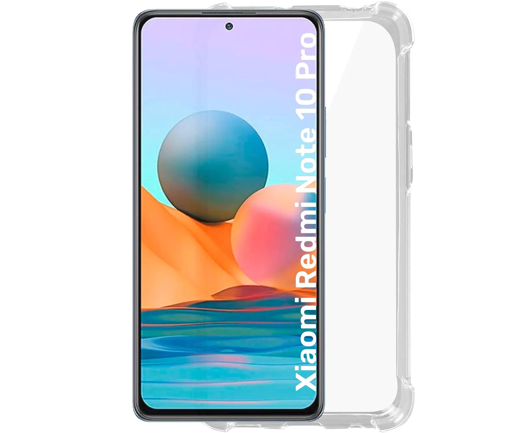 JC Funda de silicona transparente para Xiaomi Redmi Note 10 Pro con bordes reforzados