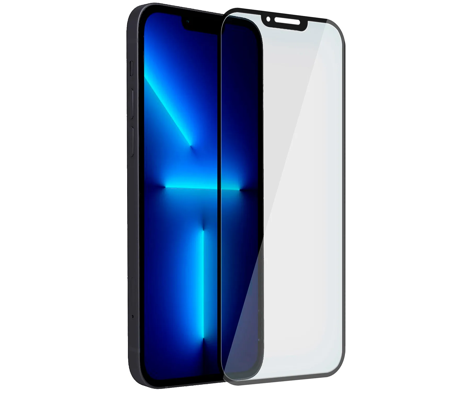 AKASHI Cristal protector para Apple iPhone 13 Pro Max con borde negro