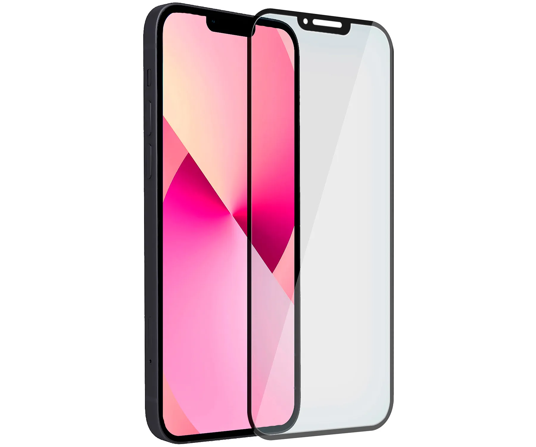 AKASHI Cristal protector para Apple iPhone 13 mini con borde negro