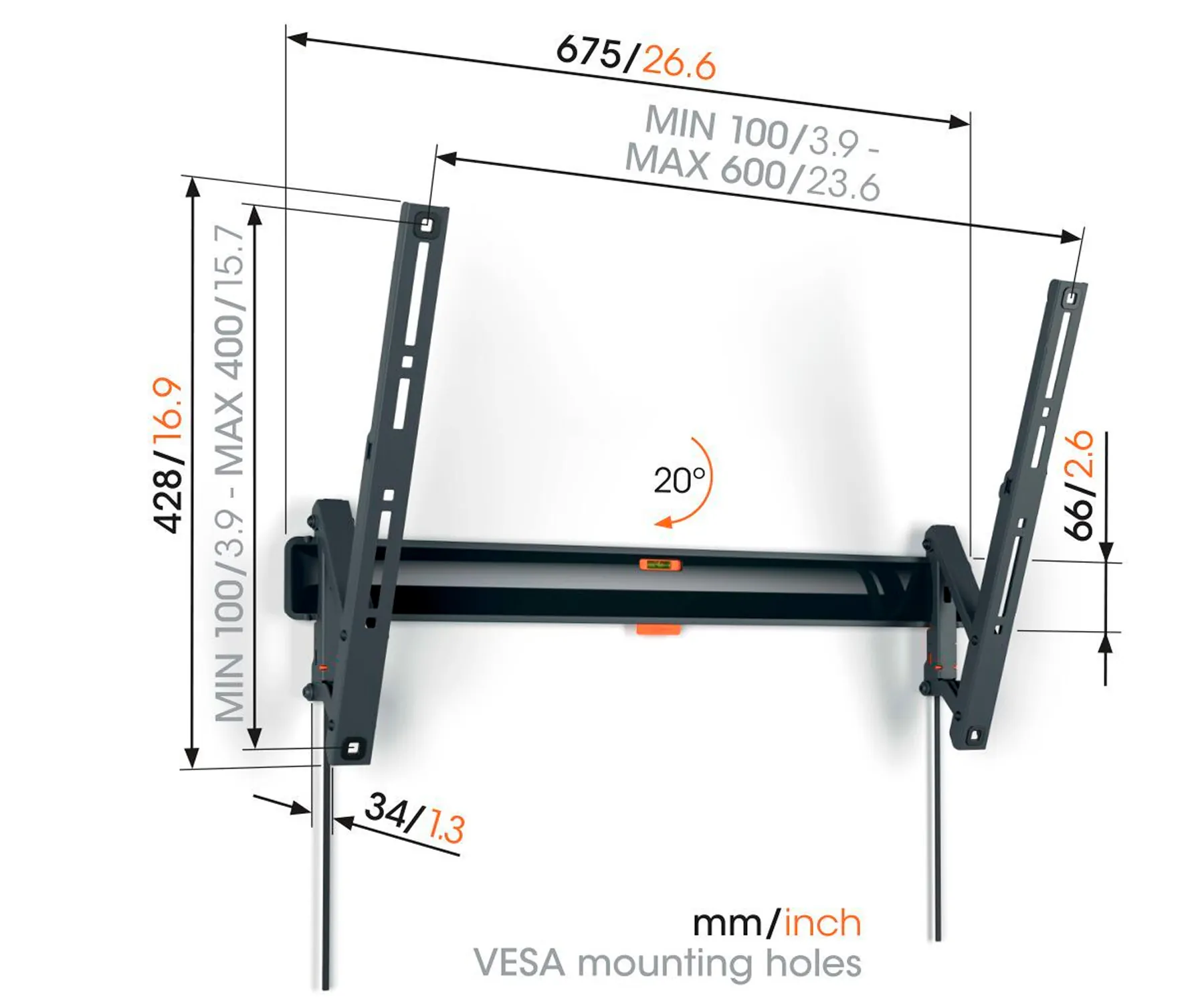 Vogel's Tvm 3613 Soporte De Pared Para Tv / 40" A 77" – imagen 4