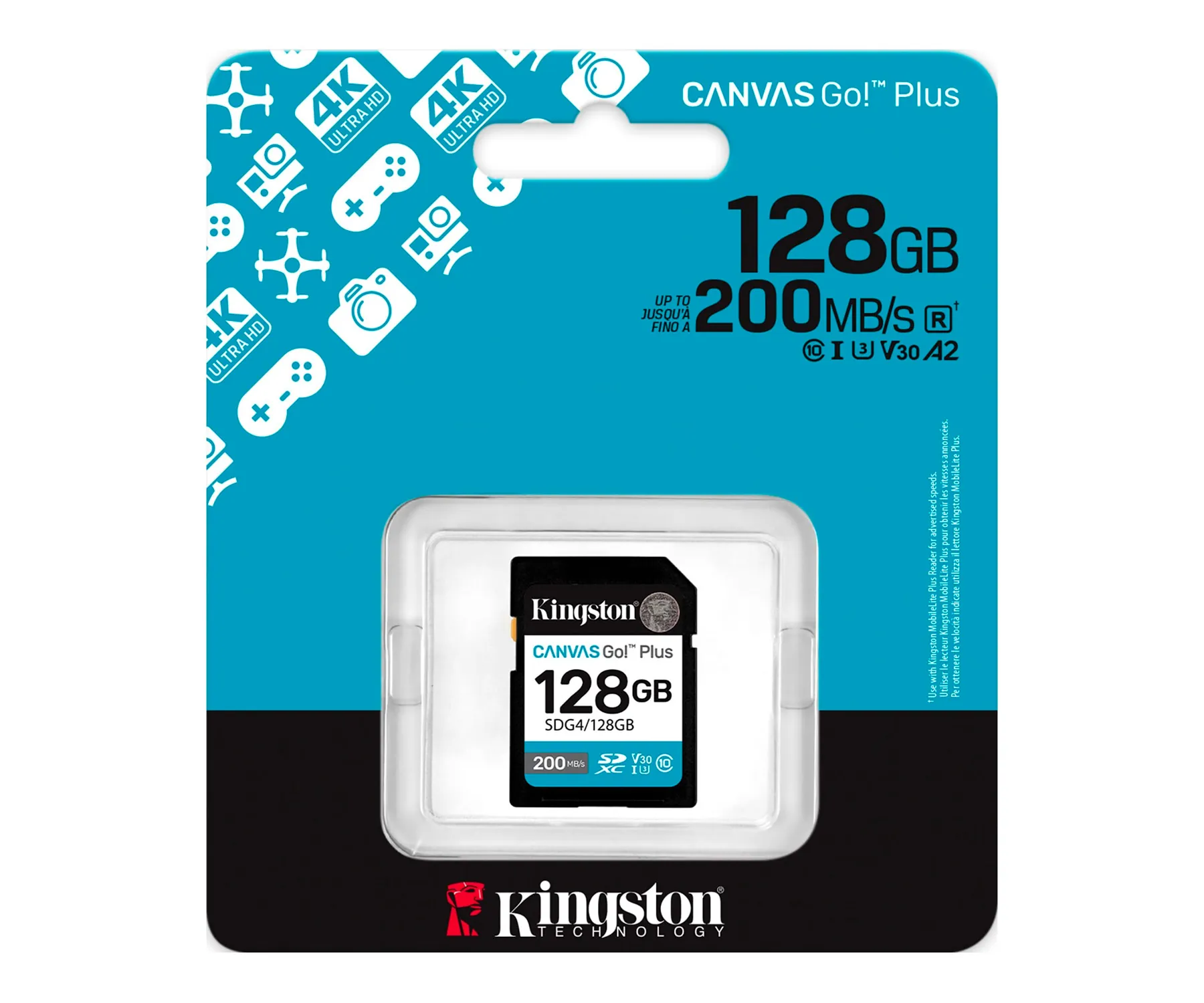 Kingston Canvas Go! Plus 128Gb Negro/ Tarjeta De Memoria Sd / Categoría 10 Sdg4 - Uhs-I – imagen 3