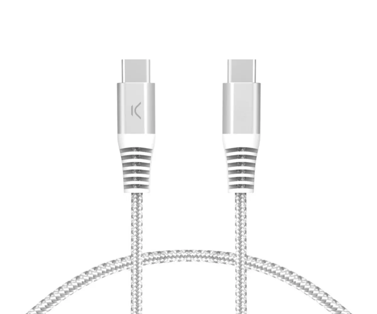 Ksix Bxcucc2T2 Blanco / Cable De Carga Y Datos 2 Metros / Usb-C A Usb-C / Carga Ultrarrápida 60W