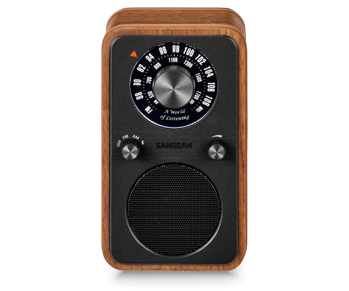Sangean Wr-9 Nogal Vintage / Radio Analógica De Madera Con Am / Fm / Bluetooth