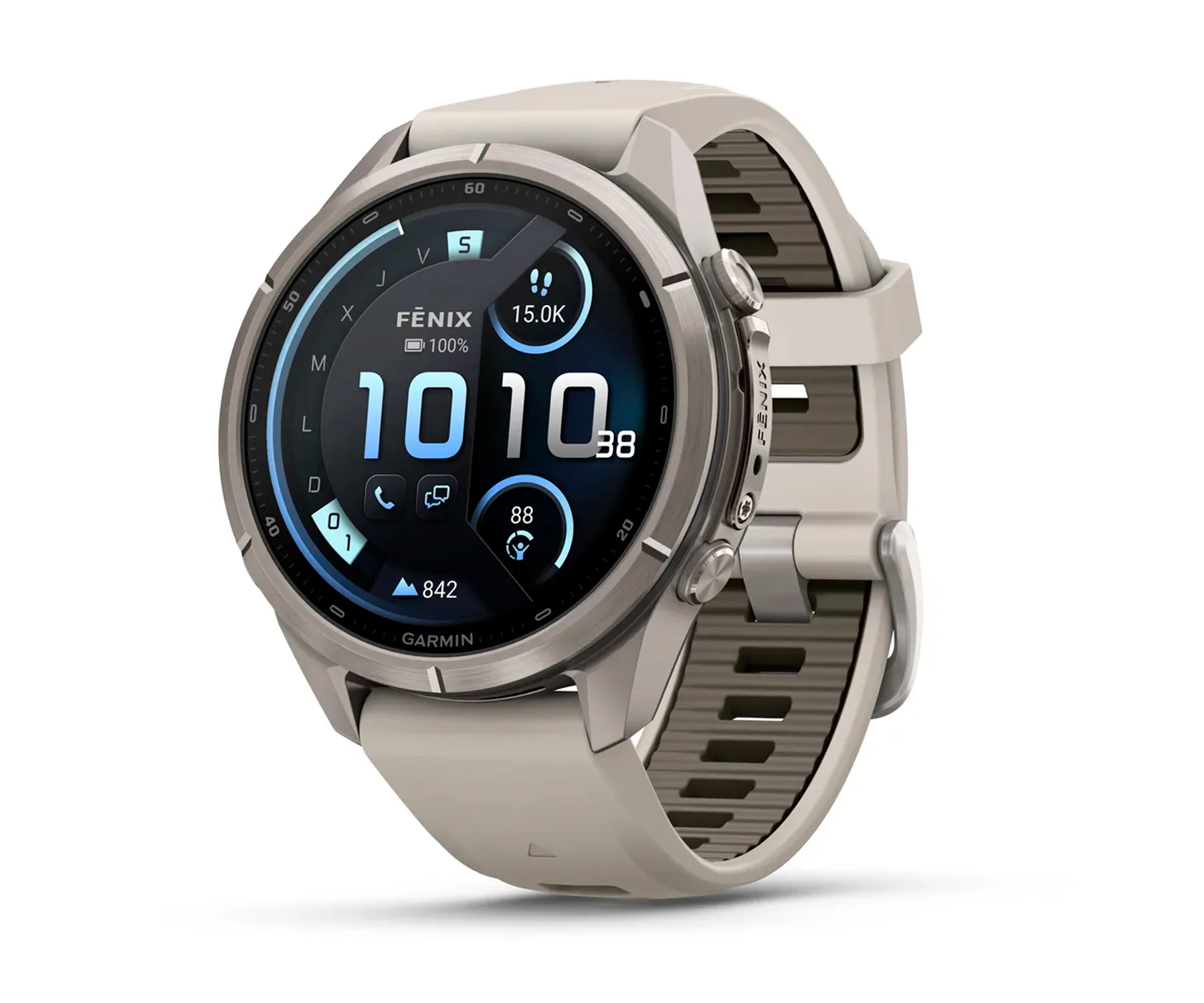 Garmin Fenix 9 Pro Titanio Con Correa De Silicona En Blanco / Smartwatch 43Mm / Lte Inreach