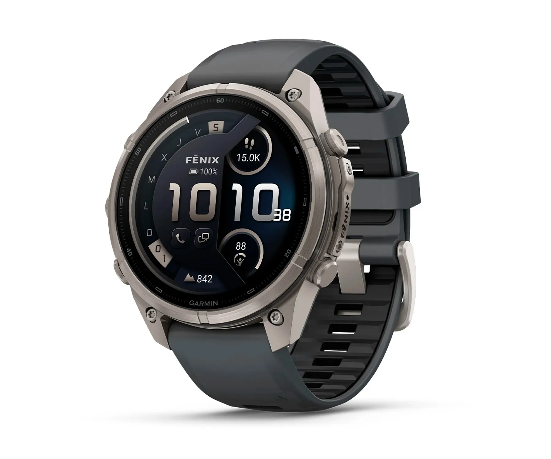 Garmin Fenix 9 Pro Titanio Con Correa De Silicona En Gris / Smartwatch 47Mm / Lte Inreach