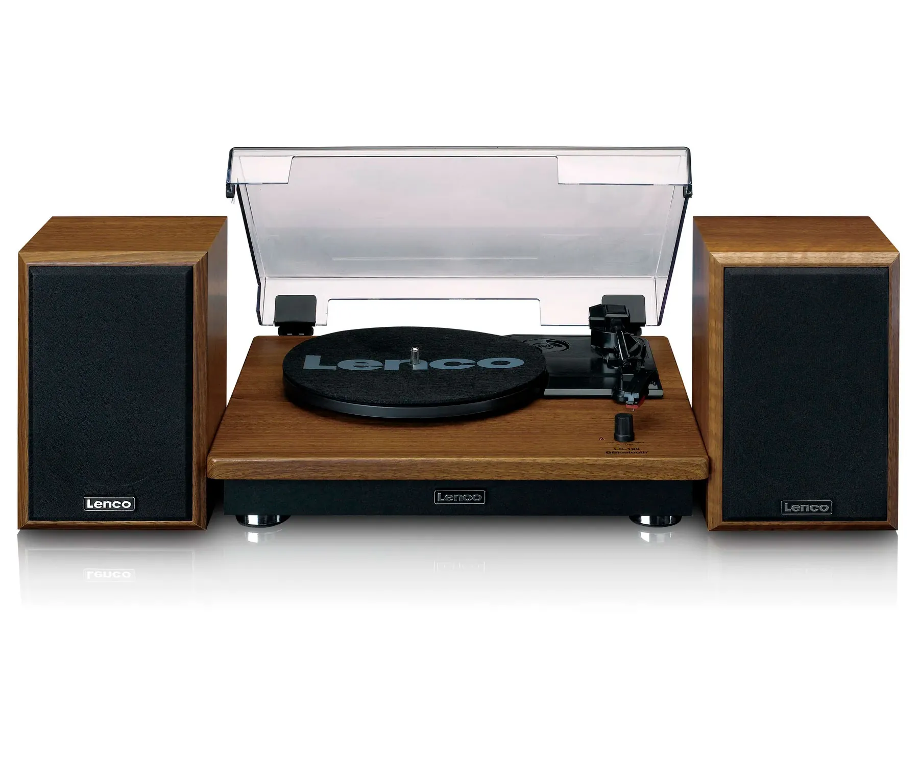 Lenco Ls-100Wd Madera / Tocadiscos Con 2 Altavoces Externos