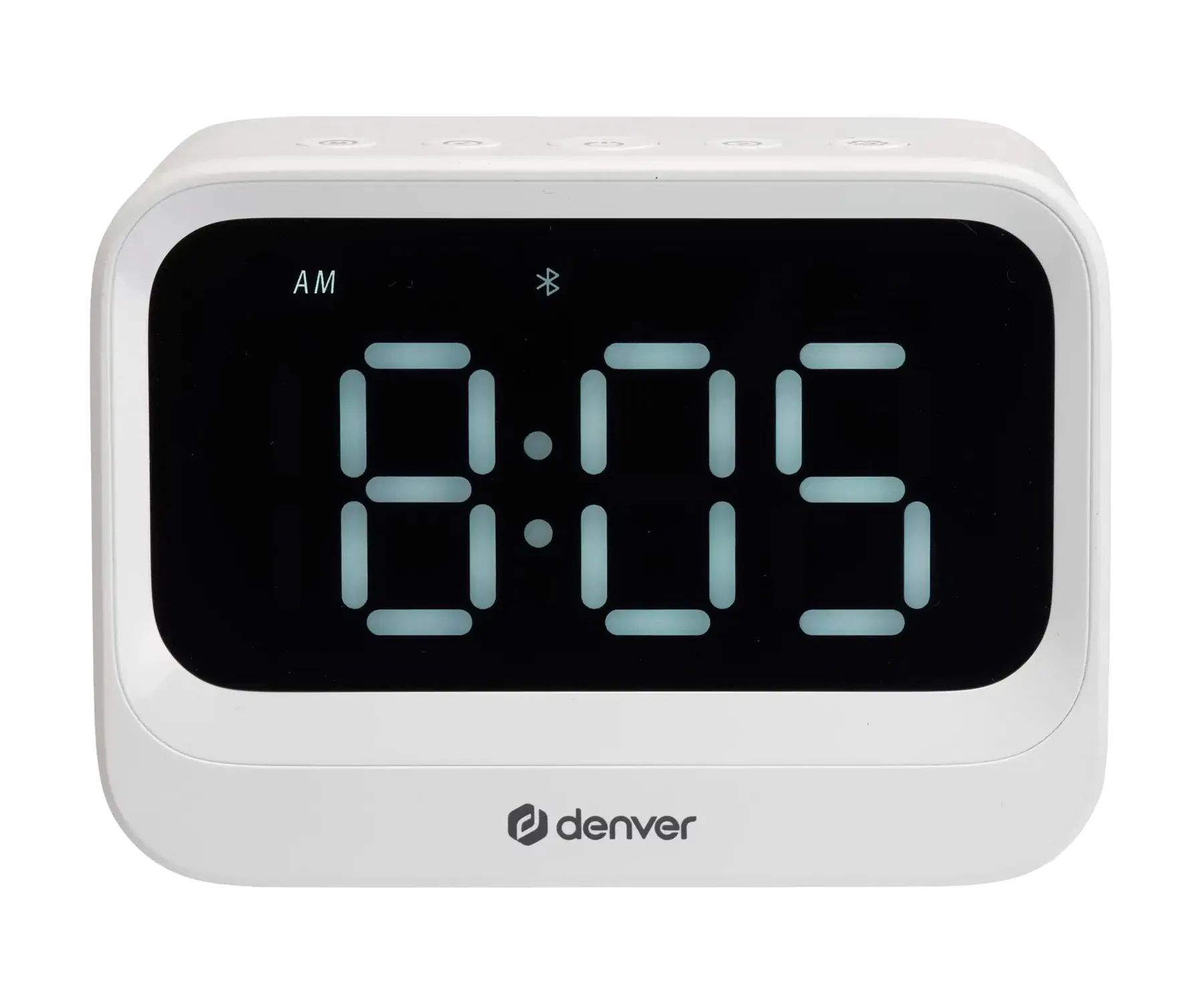 Denver Ec-54W Blanco / Reloj Eléctrico Con Altavoz Bluetooth Y Función De Doble Alarma