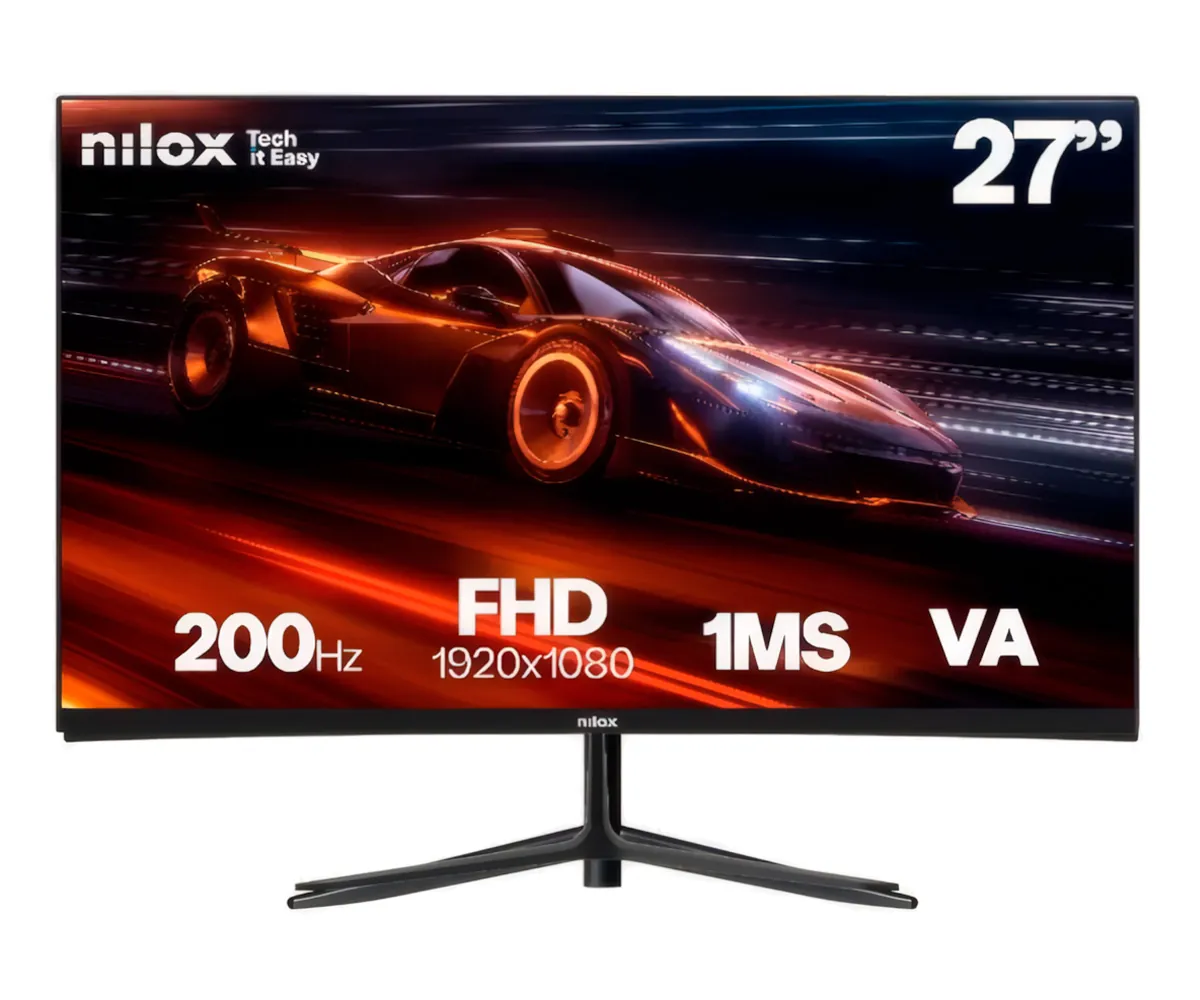 Monitor gaming - Nilox NXM27FHD2001, 27" Full-HD, 200 Hz, 1 ms, VA, Altavoces integrados, HDMI y DP, Negro – imagen 4