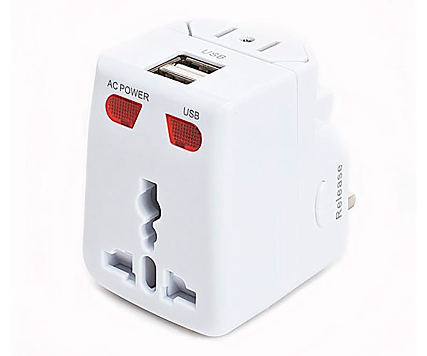 AKASHI ADAPTADOR UNIVERSAL VIAJE 2 PUERTOS USB