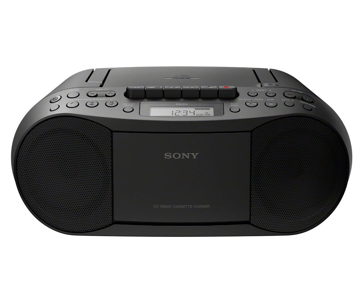 SONY CFDS70B NEGRO RADIO CASSETTE CON CD Y SINTONIZADOR AM/FM