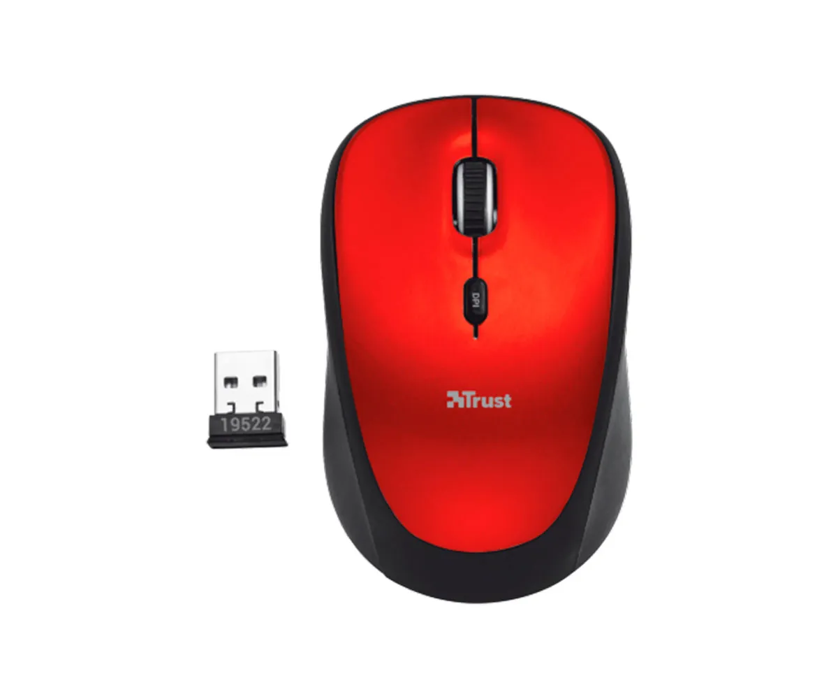 TRUST YVI WIRELESS ROJO RATÓN INALÁMBRICO