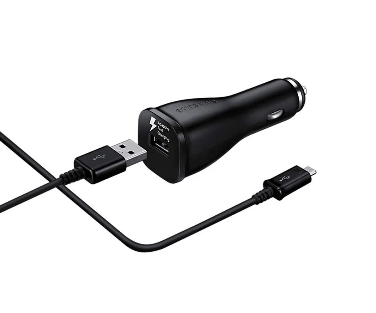 SAMSUNG CARGADOR NEGRO DE CÁRGA RÁPIDA PARA COCHE