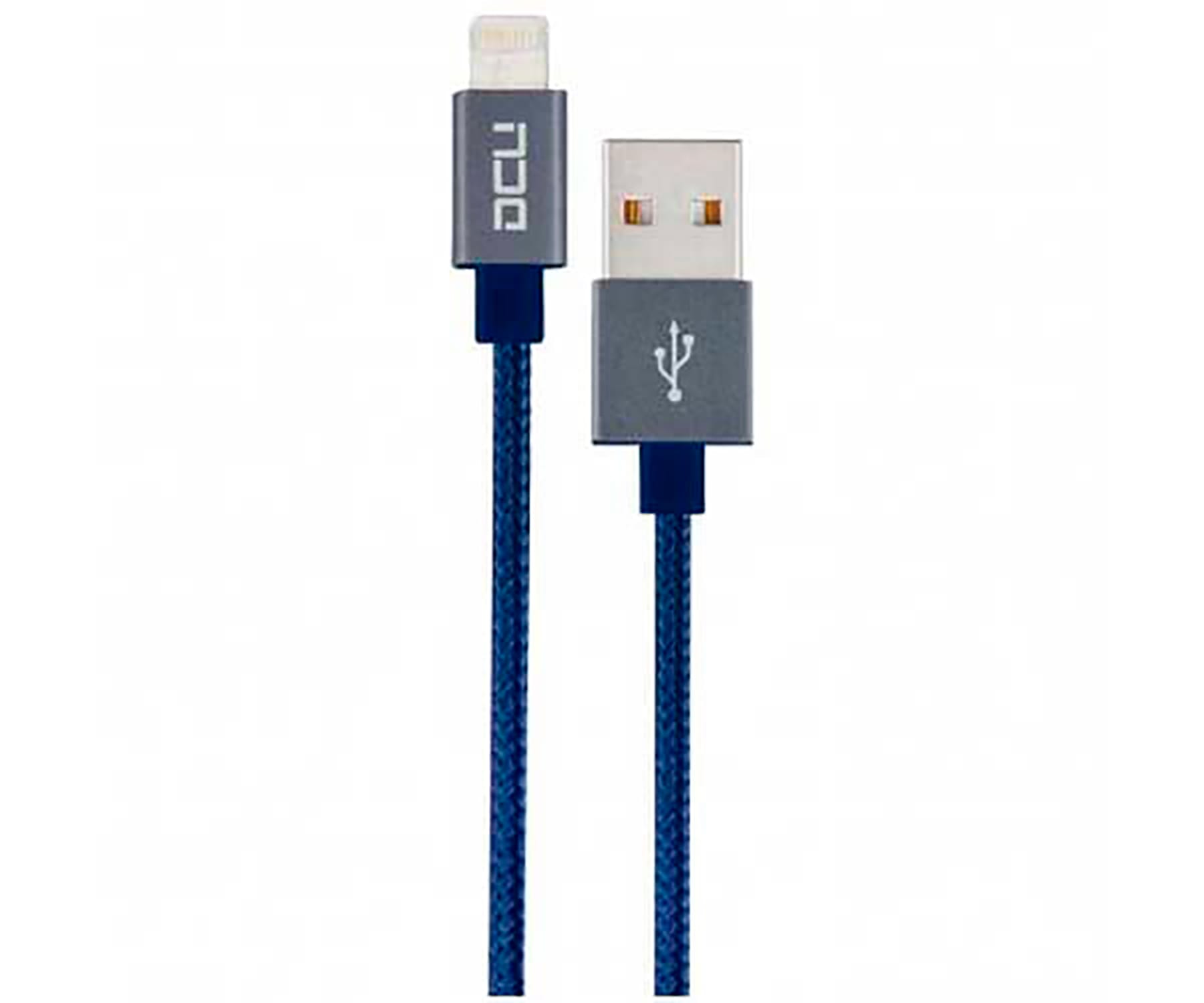 DCU CABLE AZUL LIGHTNING PARA IPHONE, IPAD E IPOD A USB 2 METROS