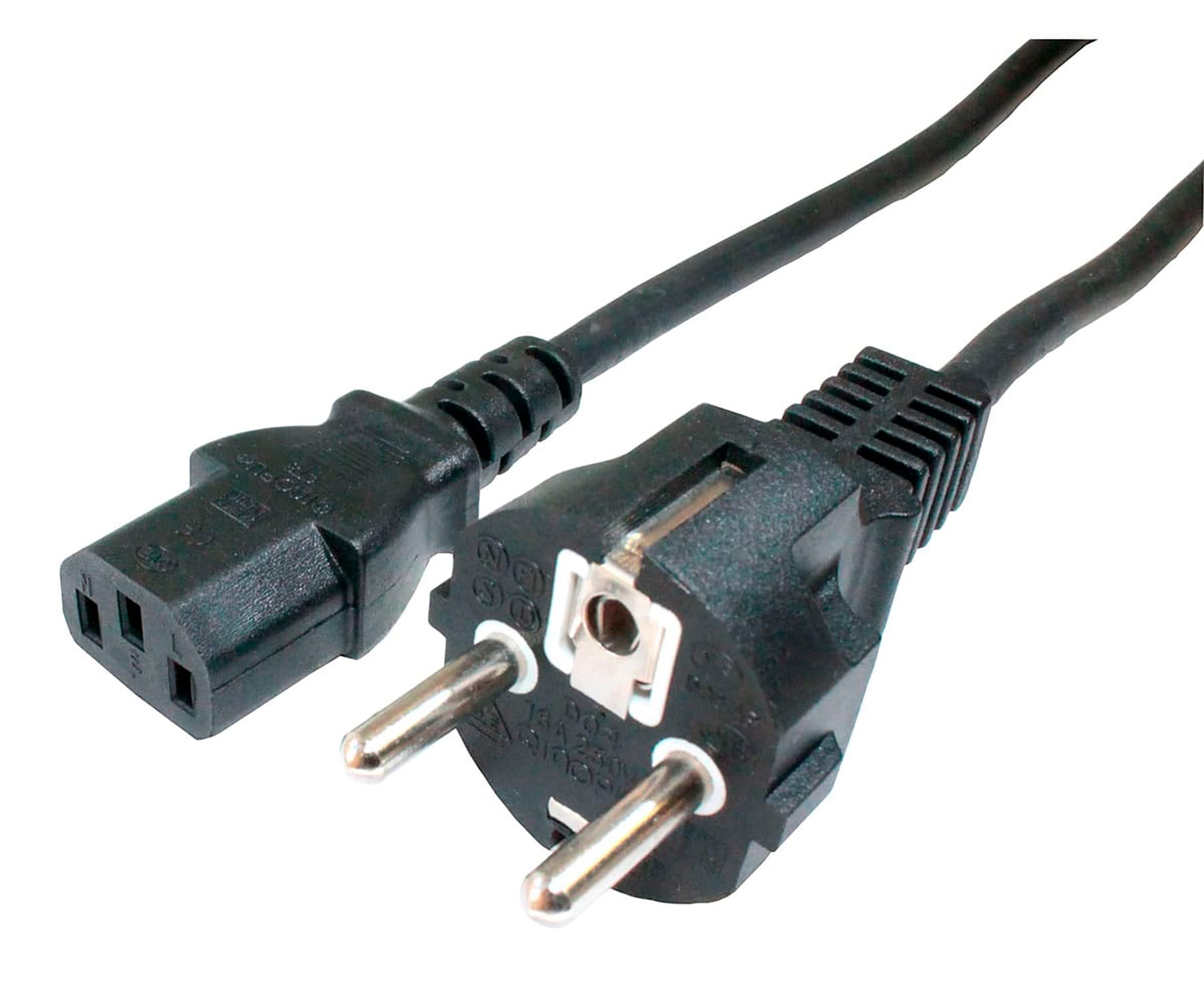 DCU CABLE NEGRO ALIMENTACIÓN DE EQUIPOS ELECTRÓNICOS CONEXIÓN RED TRIPOLAR 1.5M