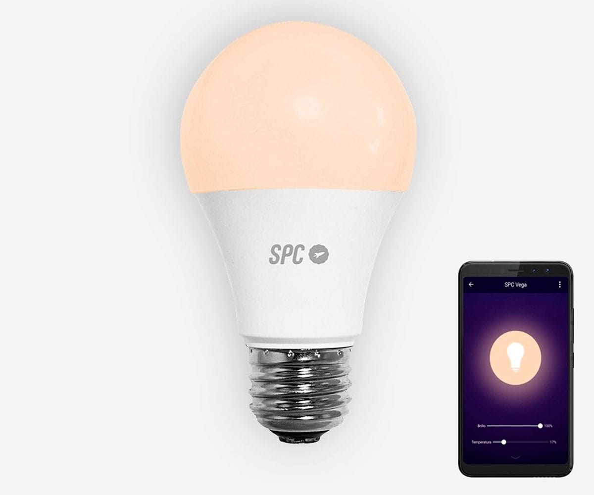 SPC 6104B BOMBILLA LED WI-FI INTELIGENTE CON LUZ REGULABLE RGB CONTROLABLE REMOTAMENTE CON APLICACIÓN MÓVIL