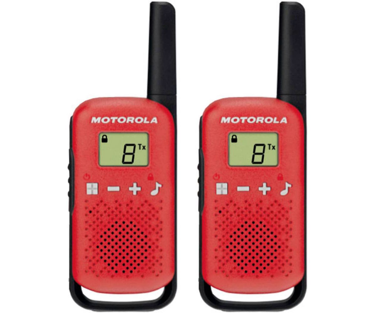 MOTOROLA TALKABOUT T42 ROJO WALKIE TALKIES 4KM 16 CANALES PANTALLA LCD