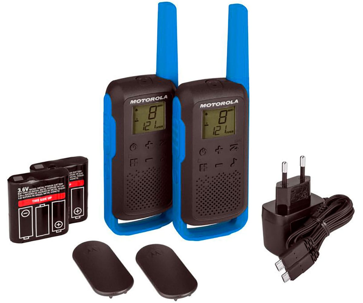 MOTOROLA TALKABOUT T62 AZUL WALKIE TALKIES 8KM 16 CANALES PANTALLA LCD