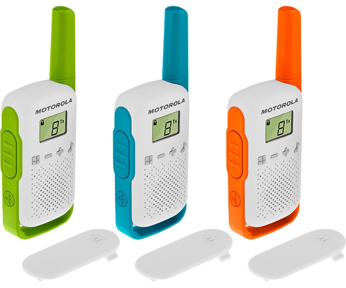 MOTOROLA TALKABOUT T42 TRIPLE PACK WALKIE TALKIES 4KM 16 CANALES PANTALLA LCD