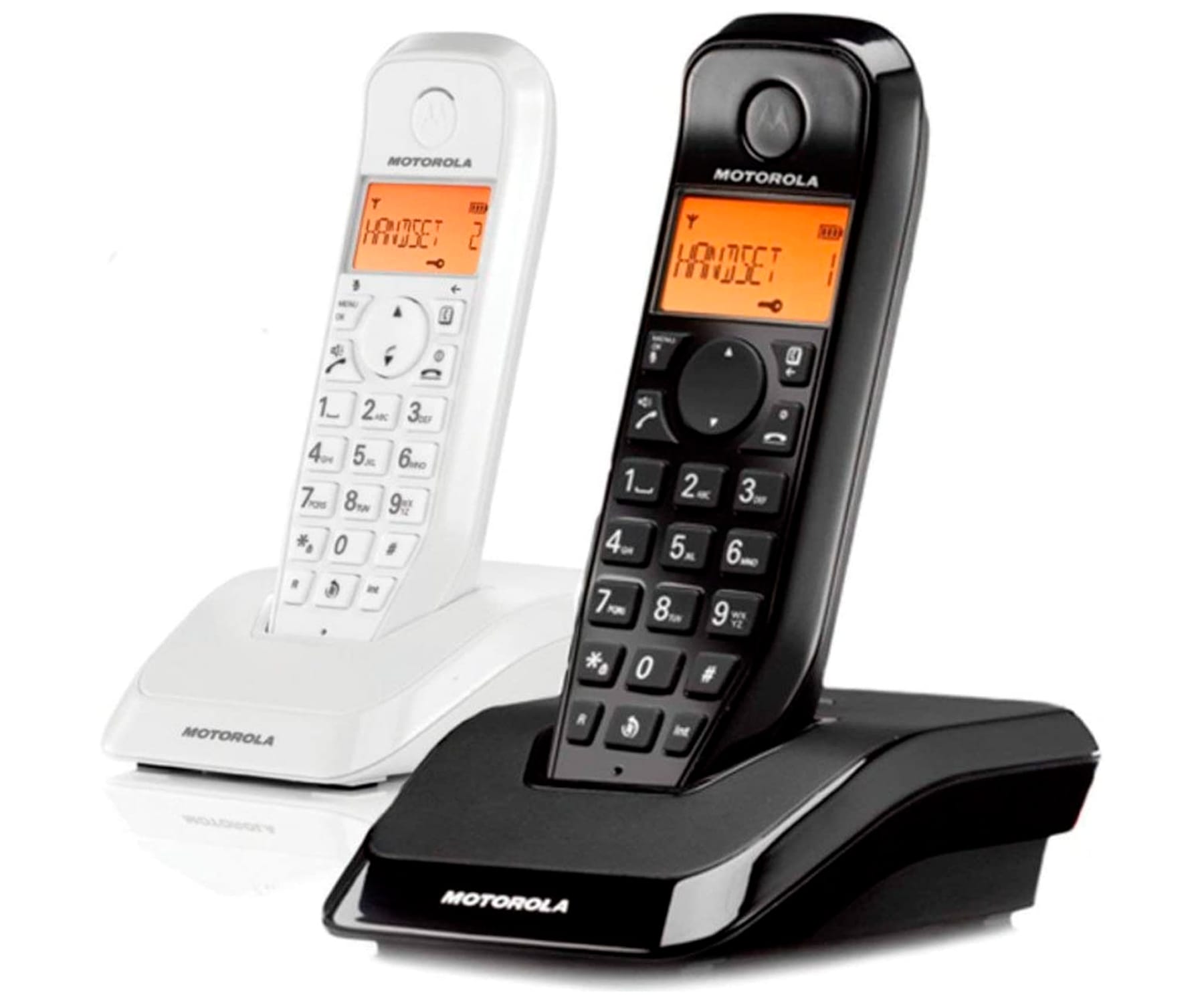 MOTOROLA S1202 BLANCO/NEGRO DUO TELÉFONO INALÁMBRICO MANOS LIBRES 50 CONTACTOS