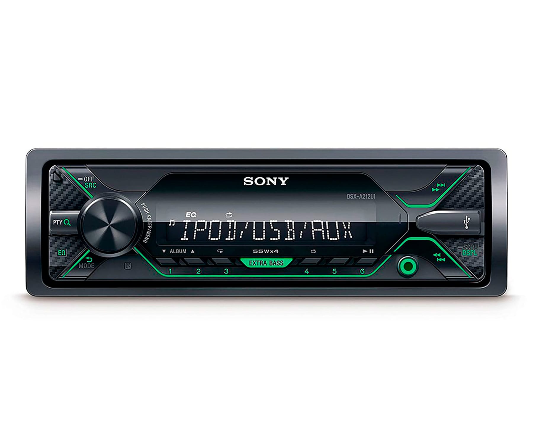 SONY DSXA212UI RECEPTOR MULTIMEDIA CON USB PARA COCHE ILUMINACIÓN VERDE