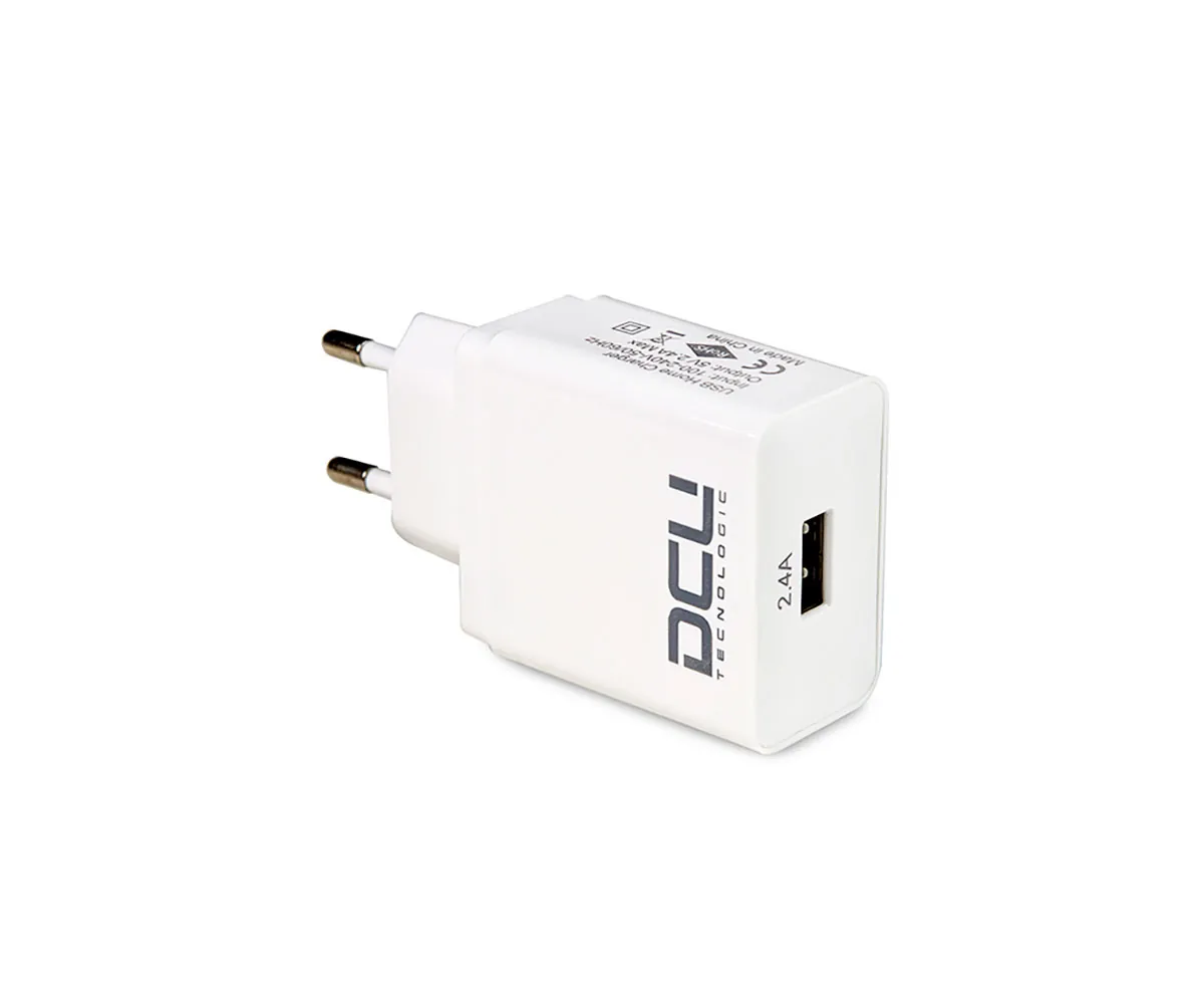 DCU CARGADOR DE PARED BLANCO ENTRADA DE PUERTO USB 5V 2.4A