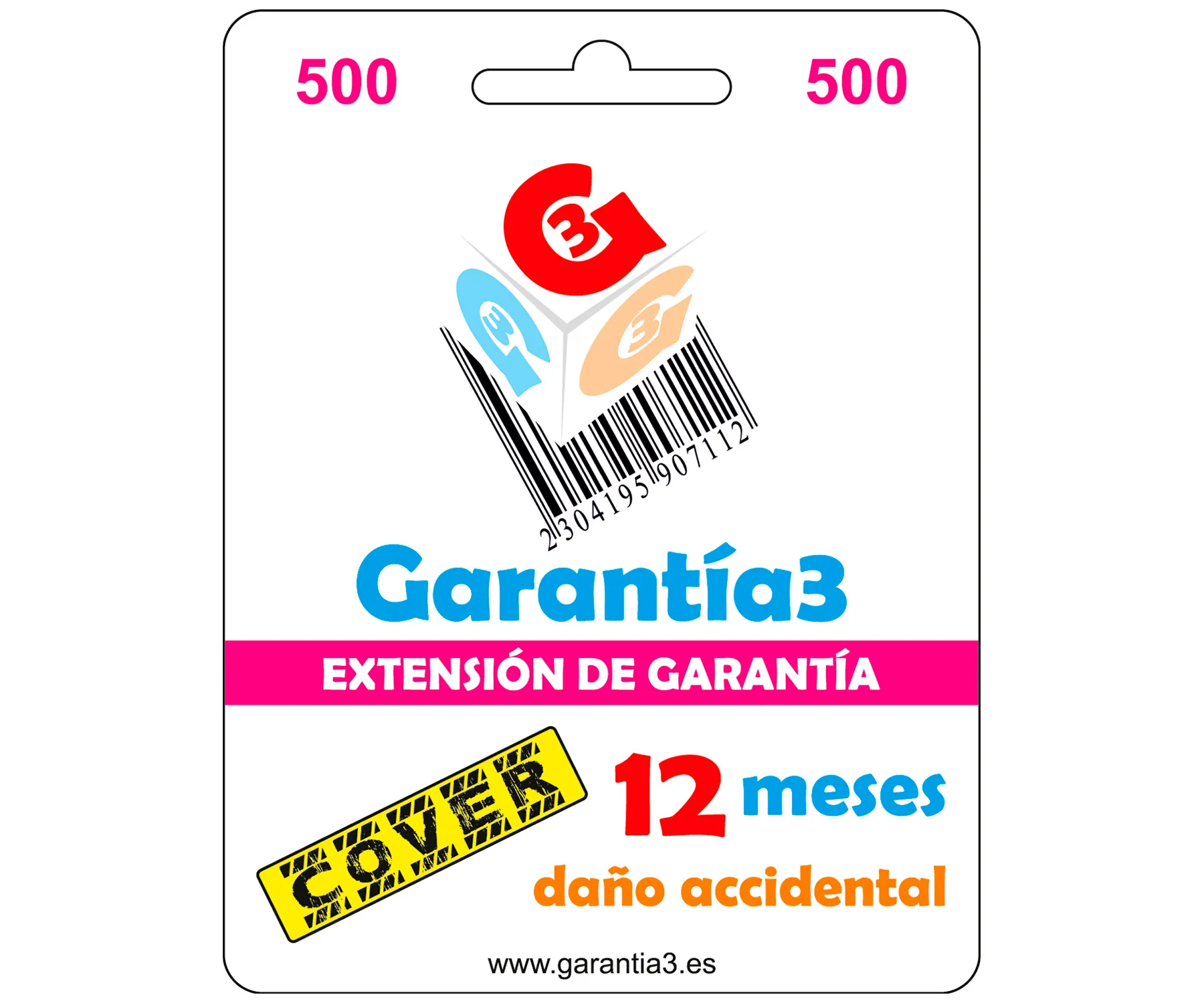 GARANTÍA 3 GARANTÍA POR ROTURA Y DAÑO ACCIDENTAL DE 1 AÑO CON COBERTURA DE HASTA 500€