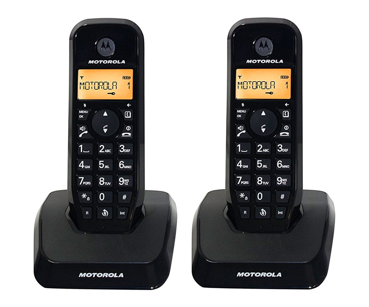MOTOROLA S1202 NEGRO DUO TELÉFONO INALÁMBRICO MANOS LIBRES 50 CONTACTOS