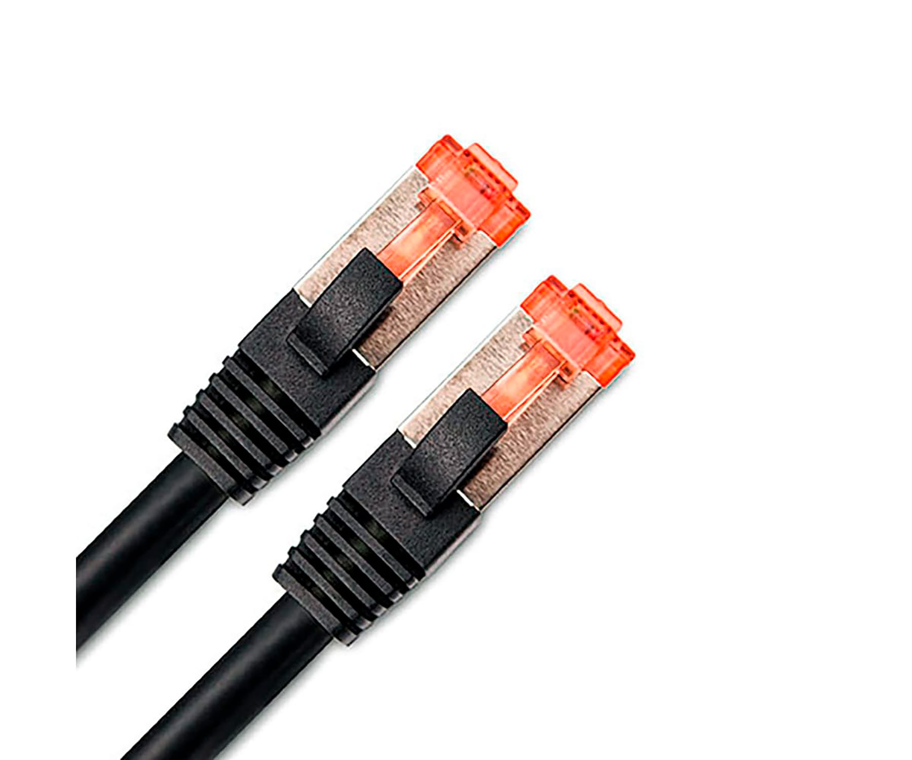 DCU CABLE DE RED CAT 6A S/STP 2 METROS NEGRO CONECTOR ROJO DATOS A ALTA VELOCIDAD