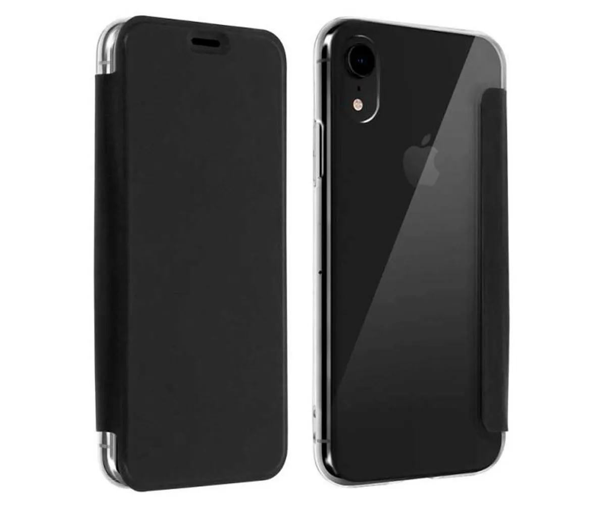 AKASHI FUNDA FOLIO TRANSPARENTE NEGRO APPLE IPHONE XR