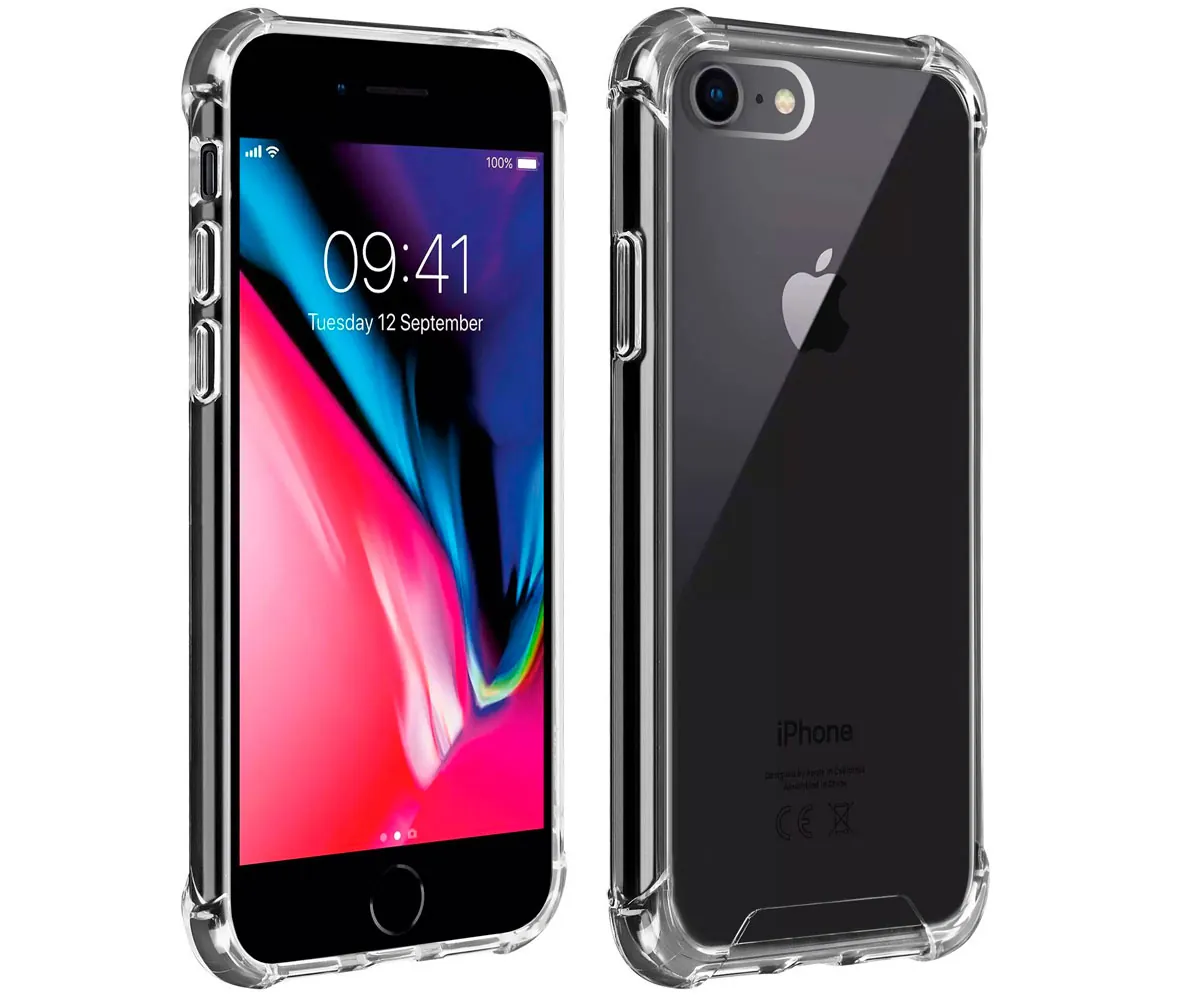 AKASHI CARCASA APPLE IPHONE 7 / 8 TRASERA TRANSPARENTE RESISTENTE ANGULOS REFORZADOS