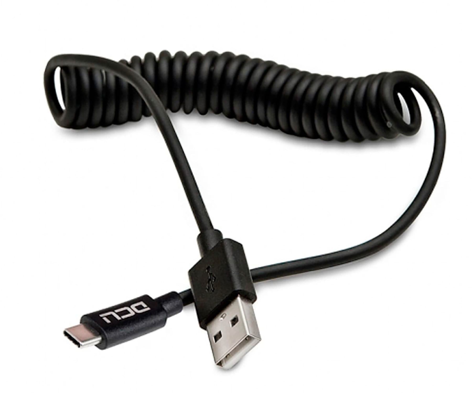 DCU NEGRO CABLE RIZADO USB TIPO A 2.0 A USB TIPO C 1,5 METROS