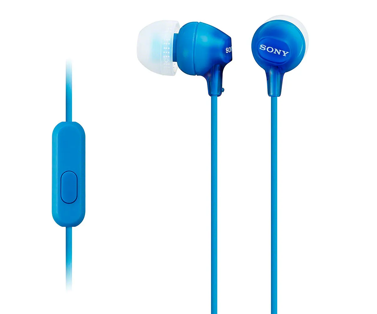 SONY MDR-EX15AP AZUL AURICULARES IN-EAR CÓMODOS Y LIGEROS 8Hz A 22 kHz DIAFRAGMA 9mm