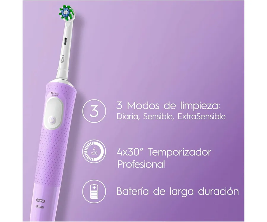 BRAUN ORAL-B Vitality Pro Morado /  Cepillo de dientes eléctrico recargable / Te... (3)