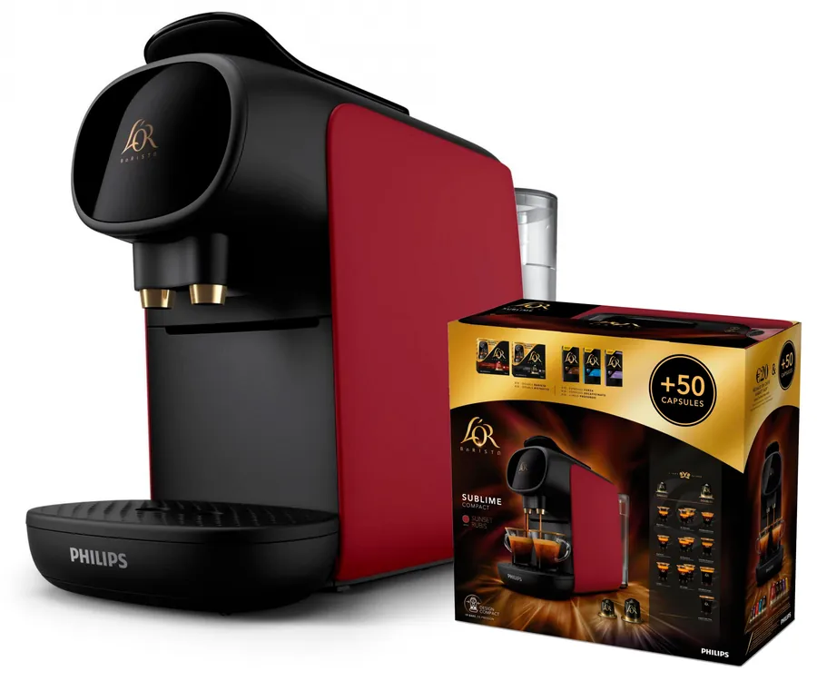 PHILIPS L'OR Barista Red / Cafetera + 50 cápsulas