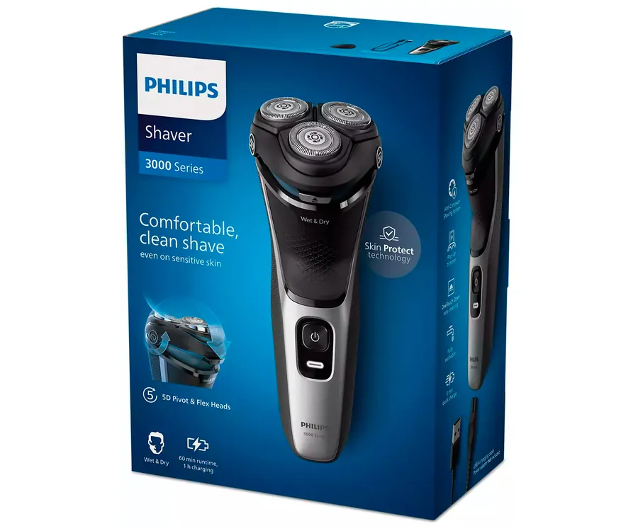 Philips Shaver 3000X Series X3052/00 Afeitadora eléctrica en seco y en  húmedo