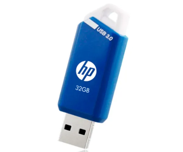 HP X755W AZUL PENDRIVE USB 3.0 CON 32GB CONECTOR RETRÁCTIL LLAVERO