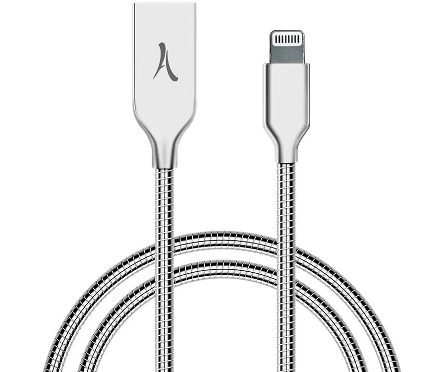 AKASHI ALTCABLAMFISIL Plata / Cable USB-A (M) a Lightning (M) 1m