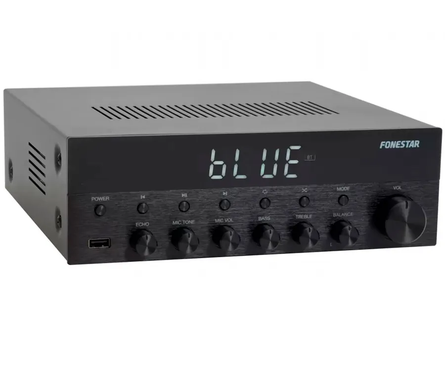 FONESTAR AS-1515 AMPLIFICADOR ESTÉREO HI-FI 15+15W BLUETOOTH USB MP3 FM ENTRADAS...