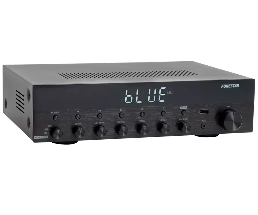 FONESTAR AS-6060 AMPLIFICADOR ESTÉREO HI-FI 60+60W BLUETOOTH USB MP3 FM ENTRADAS...