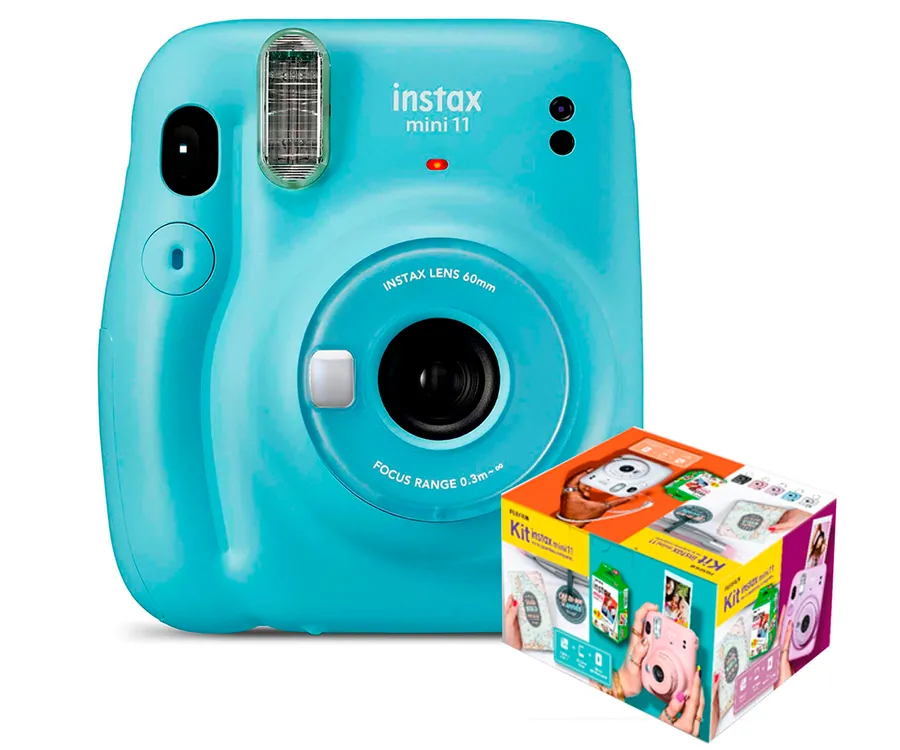 Kit Cámara instantánea Fujifilm Instax Mini 11, color Azul cielo
