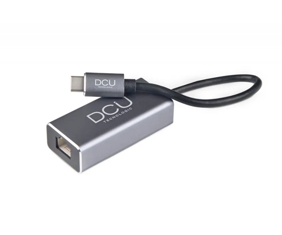 DCU Plata / Adaptador USB-C (M) a Ethernet (H) 20cm