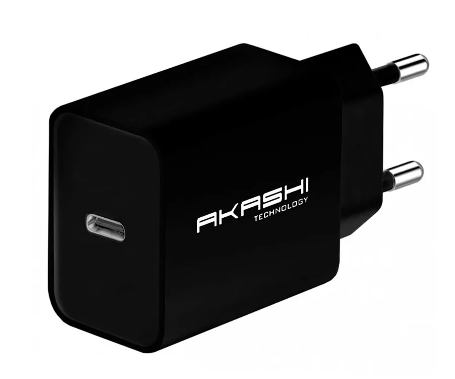 Akashi Cargador de pared/Negro/20W/USB-C