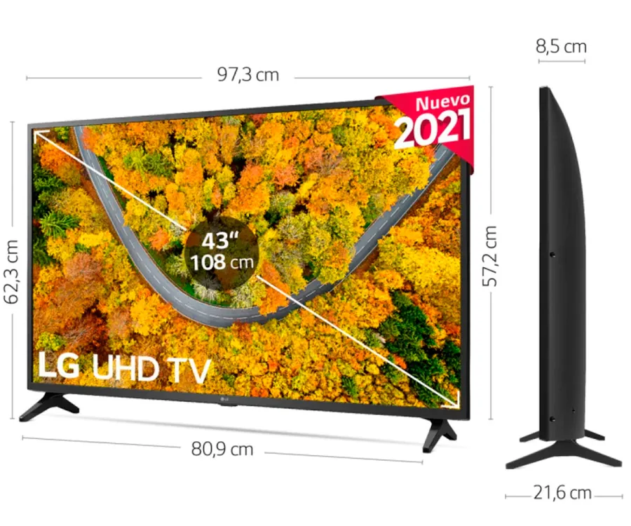 LG 43UP75006LF Televisor Smart TV 43 Direct LED UHD 4K HDR